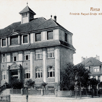 Riesa  Handelsschule in der Friedrich August Straße  Poststempel 1931