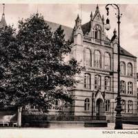 Bielefeld,-Städtische-Handelsfachschule,-Poststempel-1938