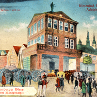 Hamburg,-Wandgemälde-Alte-Hamburger-Börse-1840,-Originalbild-im-Börsenhof-Restaurant-Adolphsplatz