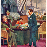 Leipzig -Einkäufer-und-Verkäufer- Nach-einem-Original-von-Adalbert-Hub  -Poststempel-1925